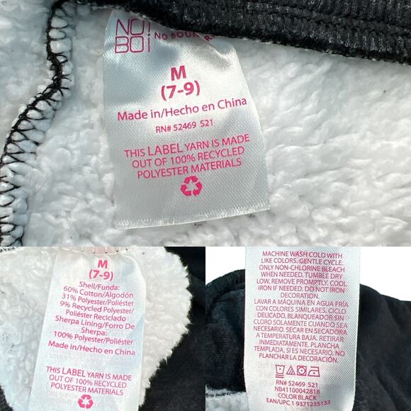 No Boundaries Jogger Lounge Pants Juniors M (7-9) Charcoal Gray Rhinestone Skull - Picture 12 of 16